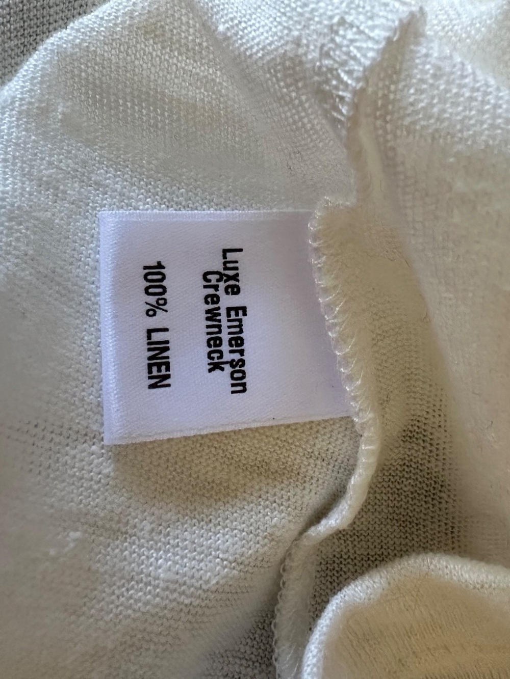 NWT Emerson Fry Linen Long Sleeve Crewneck White T-Shirt | Size Large - Picture 14 of 14